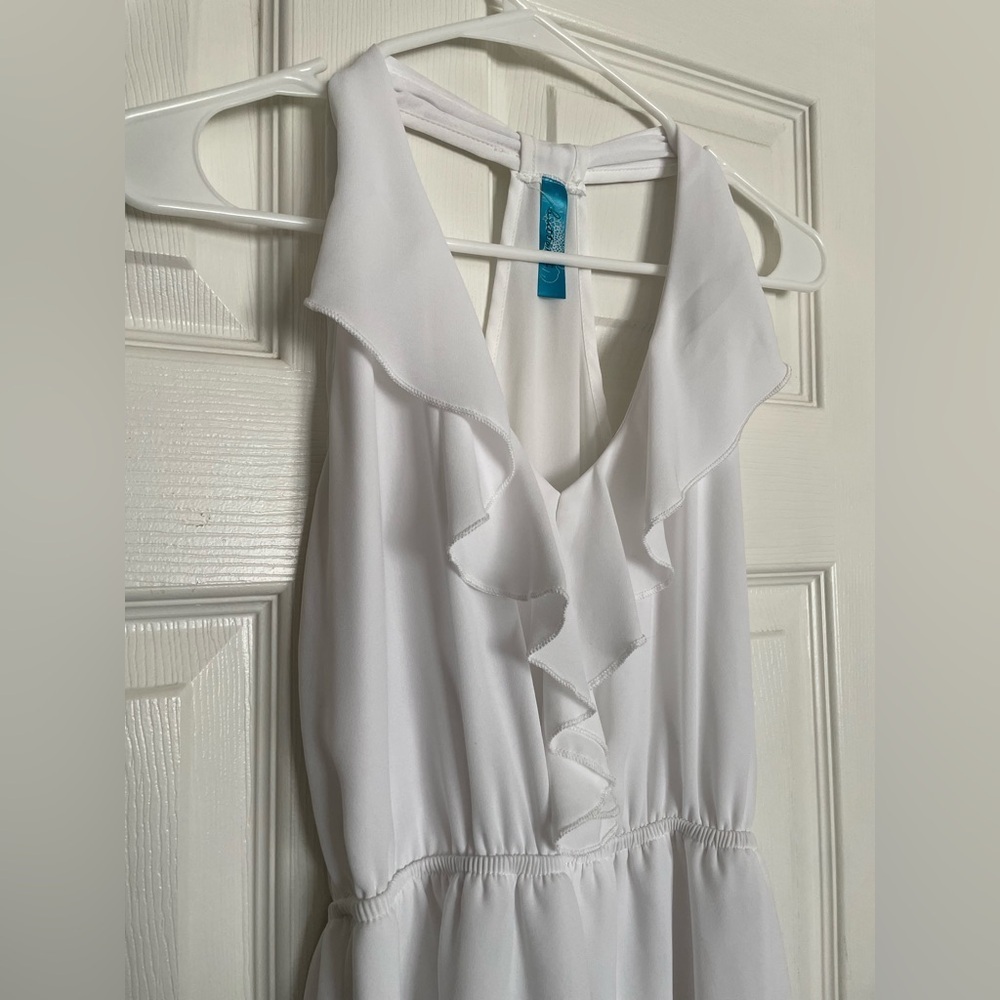 Francesca's Collections White Ruffle Mini Dress - Picture 2 of 9